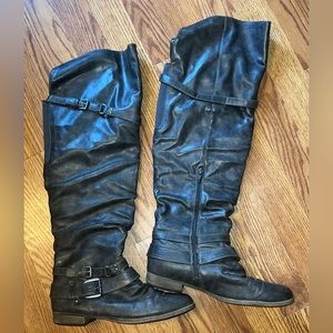 Gray Knee-high boots